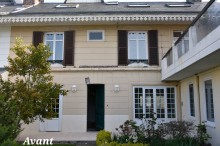 Travaux de restauration sur une façade en briques et moellons située à Fécamp